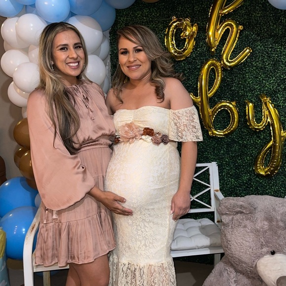 Mink pink midi blush tonal dress - Picture 2 of 2